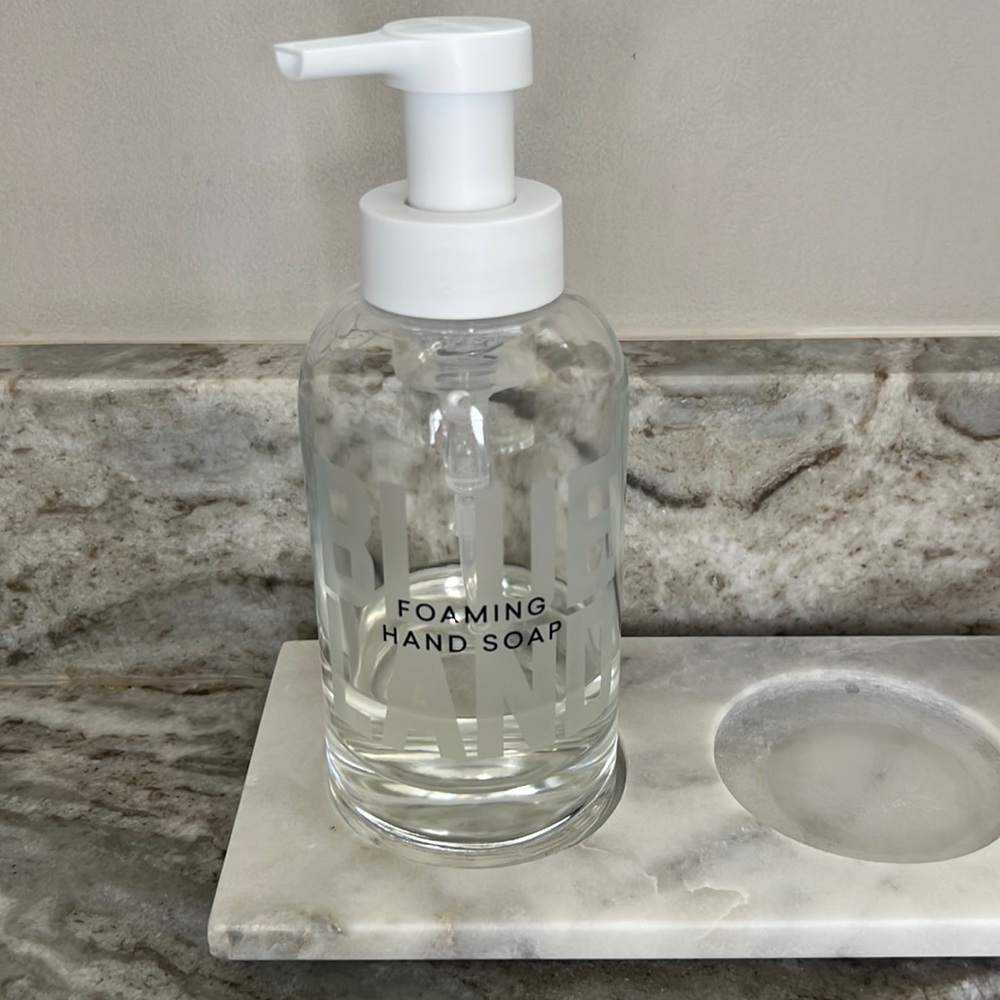 Foaming hand soap glass bottle by Blueland
